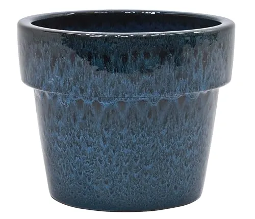 Dehner Blumentopf Keramiktopf, glasiert, blau - Wetter- und frostbeständiger Keramiktopf, ideal für Balkon- und Gartenpflanzen. Mit 23 cm Höhe und 29 cm Durchmesser bietet er genügend Platz für Ihre Pflanzen.