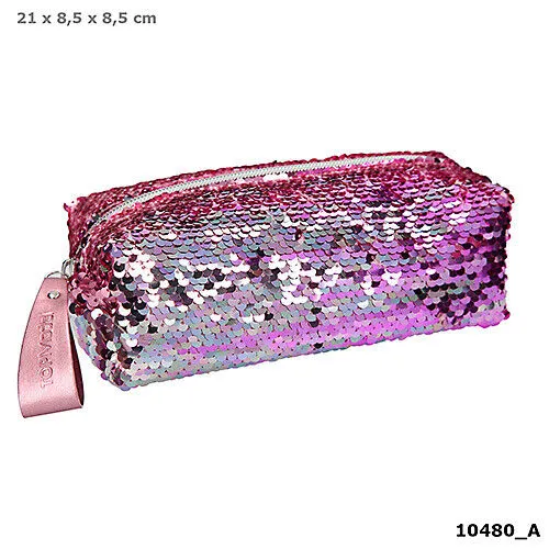 TOPModel Streichpailletten Schlamper pink Schlampermäppchen Kosmetiktasche 10480