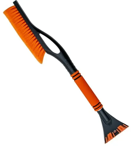 INTIRILIFE Eiskratzer 2in1 Schneebürste in Orange