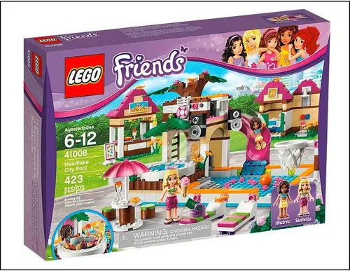 LEGO® Friends 41008 Großes Schwimmbad - LEGO Komplette Sets & Packs, kreatives Spielvergnügen mit 423 Teilen für Kinder von 6-12 Jahren, ideal für Fans von Heartlake City und Poolabenteuern.