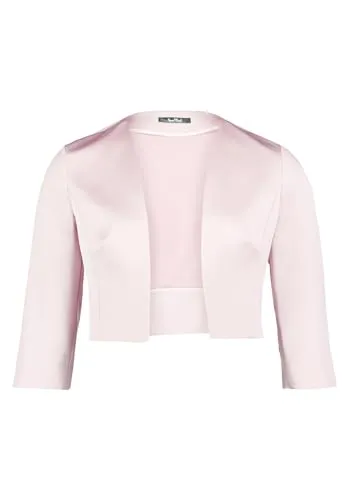 Vera Mont Damen Bolero 0059/4822, Rosa (Foggy Rose 4481) - Eleganter Damen Bolero mit V-Ausschnitt und Satin-Finish, ideal für Büro und besondere Anlässe. Leicht taillierte Passform und 3/4-Ärmel für optimalen Tragekomfort.