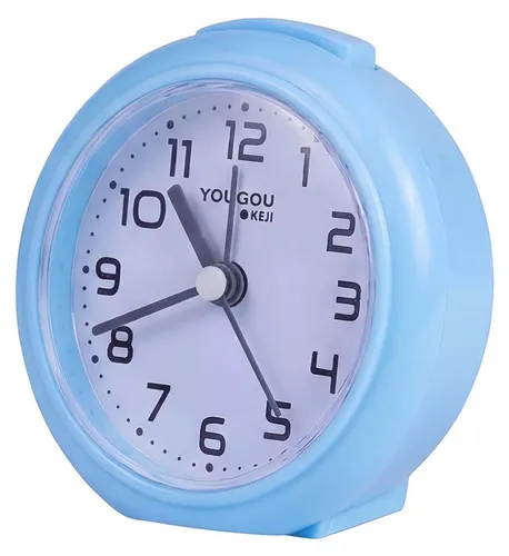 Avizar, Analoger Quarz-Tischwecker Geräuschlos Minimalistisches Design, Hellblau