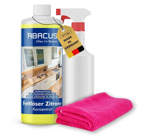 ABACUS Fettlöser Zitrone Konzentrat - Allzweckreiniger mit erfrischendem Zitronenduft, entfernt mühelos Fett und Öl in kurzer Einwirkzeit, ideal für Küche und Haushalt.