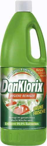 DanKlorix Allzweckreiniger Grüne Frische 1,5 l - WC-Reiniger mit frischem Duft, entfernt mühelos Schmutz und Bakterien für ein hygienisch sauberes Zuhause.