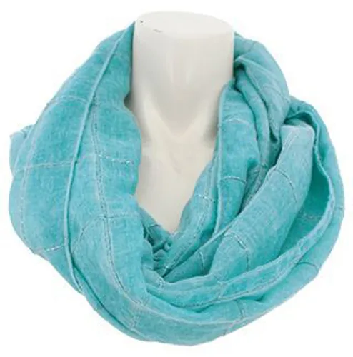 Damen Loop-Schal im modischen Batik-Look mit glitzernden Streifen turquoise NEU