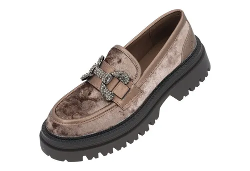 Palado Loafer Damen Cellica - elegante Slipper mit Schmuckapplikation - Stylische Slipper aus hochwertigem veganem Lederersatz, mit rutschfester Profilsohle für hohen Tragekomfort und perfekten Halt - ideal für jeden Anlass.