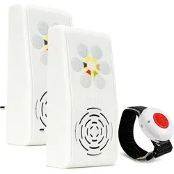 HelpLine 230 Senioren Sicherheitspaket 5 - Hausnotruf mit Notrufarmband - Sicherheitstechnik-Zubehör für Senioren; Zuverlässige Hilfe auf Knopfdruck mit 100m Reichweite und Quittierfunktion für mehr Sicherheit bei Stürzen.