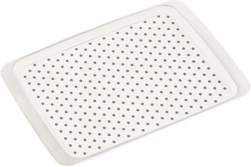 Kesper 77220 Serviertablett Anti-Rutsch in Kunststoff, Weiß, 35 x 26 x 2 cm