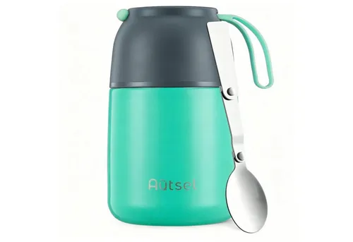 Thermobehälter Essen Edelstahl 500ml Blau Grün Warmhaltebehälter