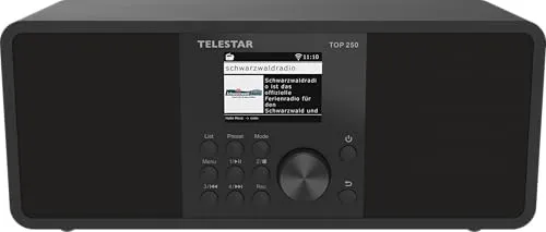 TELESTAR TOP 250 Stereo DAB+ UKW Internetradio - Kompaktes DAB+ & Internetradio mit Bluetooth 5.3, USB-Aufnahmefunktion und 2x 10W Lautsprechern für ein kraftvolles Klangerlebnis. Ideal für Musikliebhaber!
