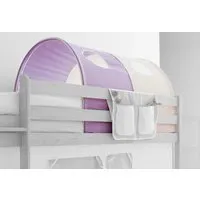 Betttunnel TICAA, lila - Spieltunnel für kreative Rollenspiele - Zubehör für Kinderzimmer, aus reiner Baumwolle, mit Gucklöchern für Abenteuer und Fantasie, ideal für Kinder ab 18 Monaten.