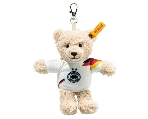 Steiff Kuscheltier Mila Teddybär mit DFB-Anhänger - Stofftier & Teddybär, 12 cm großer Teddybär in Fußball-Trikot, idealer Spielkamerad und treuer Begleiter für kleine Fußballfans.