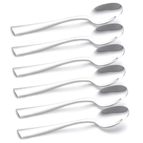 Kaffeelöffel 6 Stück Premium Teelöffel aus Edelstahl, hochglanzpoliert, Löffel mit Modernem und elegantes Design, Espressolöffel, Dessertlöffel, Spülmaschinenffest, Länge 13,5 cm (5,32 Inch)