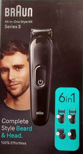 Braun Barttrimmer Bodygroomer Set 6 in 1 - Vielseitige Pflege für Bart und Haare - Barttrimmer und Haarpflege in einem 6-in-1 Set, kabellos mit 50 Minuten Laufzeit, wasserdicht und leicht zu reinigen für müheloses Styling zu Hause.
