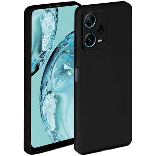 ONEFLOW Soft Case für Redmi Note 12 5G Hülle aus Silikon mit Kameraschutz, Silikonhülle mit erhöhtem Schutz fürs Display, Backcover Schutzhülle, weiche Handyhülle, Schwarz