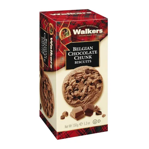 Walkers Belgischer Schokolade Chunk Biscuits mit Stückchen 150g