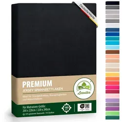 leevitex® Premium Spannbettlaken Schwarz, 200-240 cm in schwarz von Leevitex