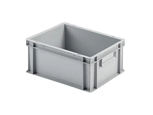 PROREGAL Eurobehälter mit geschlossenem Griff 17,5x30x40cm | 16 Liter | Grau - Transportboxen für Industrie & Gewerbe - Robuste Eurobox aus stabilem Kunststoff, stapelbar und temperaturresistent von -20 bis +80°C, ideal für Lagerung und Transport.