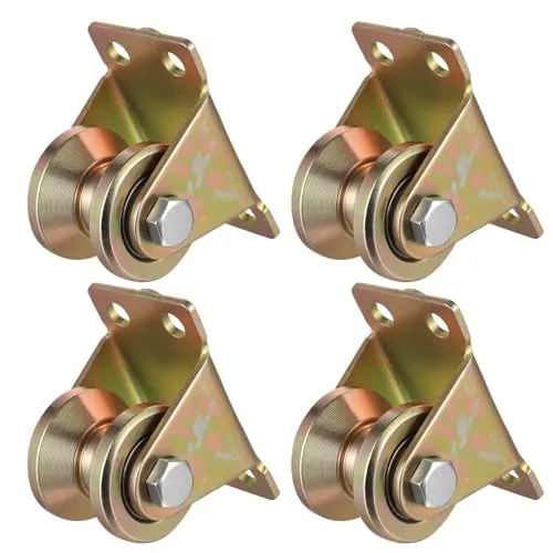 Stück Umlenkrolle Stahlseil, Umlenkrollen für Seile V-Nut Seilrollen, Umlenkrollen für Seile 6mm Schwerlastrollen, Seilrolle mit 2 Kugellager für Wäscheleine Drahtseile Rolltore Flaschenzugsystem 4