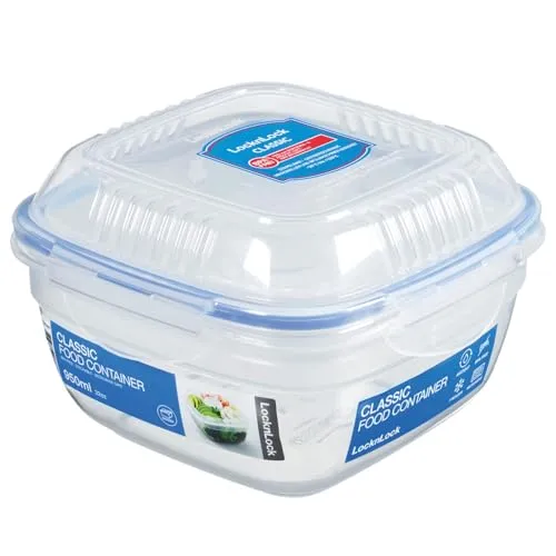 LocknLock TO GO Salatbox to go mit 2 Fächern und Dressingbehälter | 950 ml | Luft- und wasserdichte Vorratsdose | Spülmaschinen-, und Mikrowellengeeignet | BPA-Frei | Salatschüssel to go
