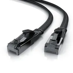 Primewire CAT 8.1 Netzwerkkabel Flach 40 Gbits, LAN Kabel Patchkabel, Gigabit RJ45 Ethernet, Flachbandkabel - 10m