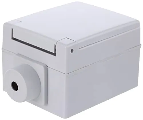 Busch-Jaeger 2064 AG Steckdose Alu-Druckguss - Steckdose aus Alu-Druckguss mit Thermoplast-Klappdeckel in grau RAL 7035, ideal für Sondergeräte und robust im Einsatz.