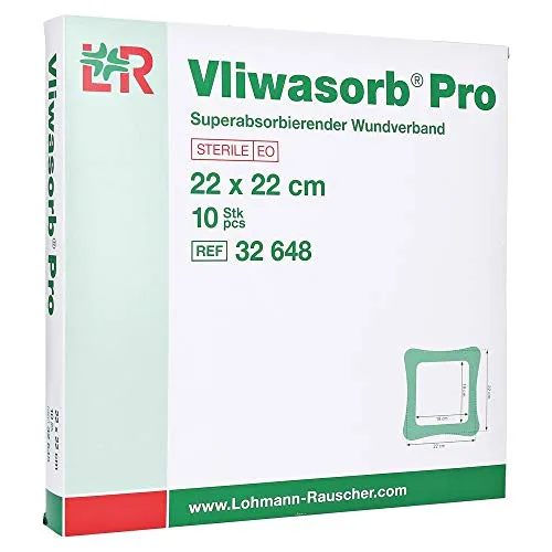 VLIWASORB Pro suberabsorb.Komp.steril 22x22 cm 10 Stück