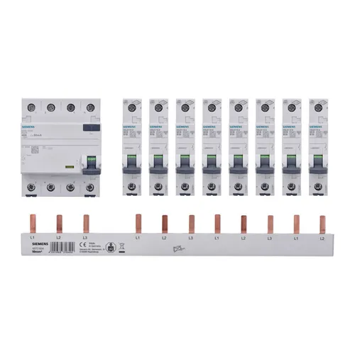 Produktbild Siemens Set 1x FI 5SV3344-6 + 8x LS 5SL6116-6 + 1x Sammelschiene 5ST3624