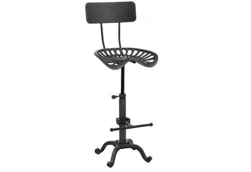 PROREGAL® Barhocker Barhocker Sitzhöhe 50-64cm drehbar Fußablage Metall Schwarz-silber, ein echter Hingucker im Industial-Stil