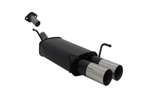 Novus Sport Endschalldämpfer 2x76mm RL-Design - Schalldämpfer für Opel Astra G T98 CC, mit ABE für eintragungsfreie Nutzung, hochwertiger Edelstahl und Duplex rund scharf für sportlichen Klang.