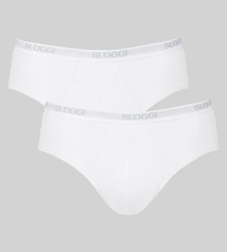 Sloggi Men Basic Midi 2P Briefs - Herren-Slips im 2er-Pack, aus langlebiger Baumwolle mit LYCRA für perfekten Sitz und extra weichem Taillenband für höchsten Tragekomfort.