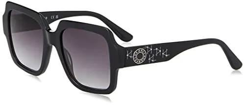 Karl Lagerfeld KL6104SR Unisex-Sonnenbrille - Stylische Sonnenbrille mit eckigem Vollrand-Design, aus robustem Kunststoff und in klassischem Schwarz für einen eleganten Look.