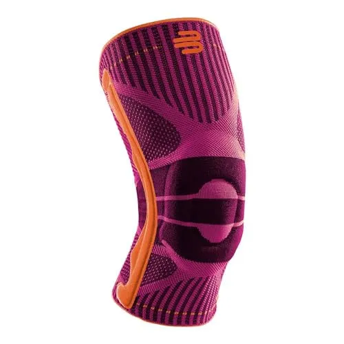 BAUERFEIND Unisex Knie-Sportbandage, Pink, Gr. M - Medizinische Verbrauchsmaterialien für Knie, ideal für Ballsportarten und Leichtathletik. Mit innovativem Silikonring für optimale Unterstützung und Schutz beim Sport.