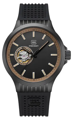 GLOCK Herren Automatik Uhr | 44mm Gehäuse | Stilvolle Armbanduhr mit schwarzem Edelstahlgehäuse