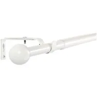 Deco-Raum Gardinenstangen Set Ausziehbar 1-Lauf Kugel Flexa Ø 16/19 mm 70-120cm Weiß