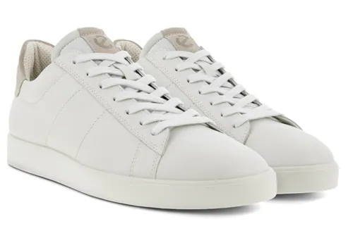ECCO Herren Street Lite M Shoe – Weiß/Grauf, 47 EU - Herren-Sneaker aus Premium-Leder mit individueller Schnürung und gepolstertem Schaftabschluss für optimalen Komfort und sicheren Sitz.