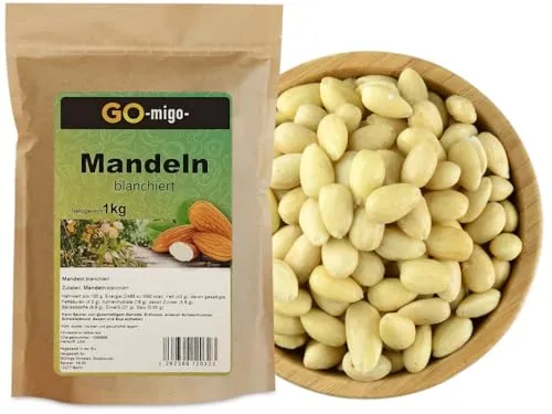 1kg Mandeln blanchiert ganz Mandel Mandelkerne geschält Premium Qualität