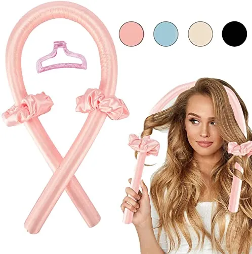 Heatless Curls Band - Lockenwickler für große Locken über Nacht - Genießen Sie traumhafte Locken ohne Hitze! Der weiche Lockenwickler ist ideal für langen, dicken oder dünnen Haar und ermöglicht einfaches Schlafen. Im Set enthalten: Haargummi und Haarklammer.
