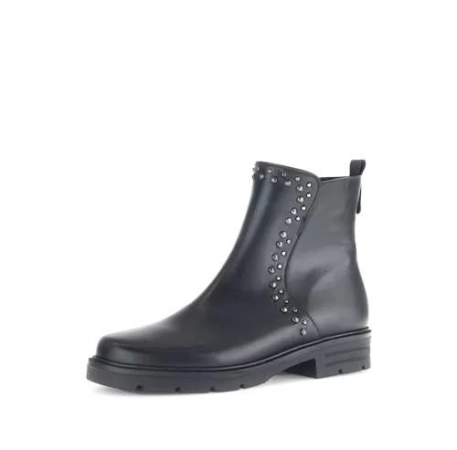 Gabor Damen Biker Boots, Frauen Stiefeletten,Best Fitting,halbstiefel,Kurzstiefel,uebergangsschuhe,schwarz(Altsilber),38 EU / 5 UK