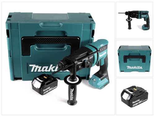 Makita DHR 182 M1J Akku Bohrhammer 18V mit 4,0Ah Akku - Kompakter Akku Bohrhammer mit bürstenlosem Motor und Anti-Vibrations-Technologie für hohen Komfort. Inklusive 4,0Ah Akku und praktischem Makpac für einfachen Transport.