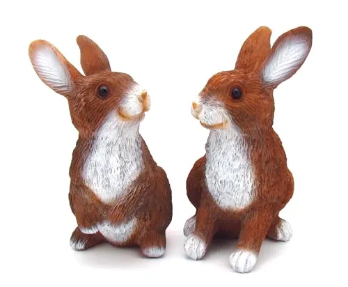 steinwohn Osterfigur 2er Set XL - Dekohasen aus Kunstharz - Schöne Osterdekoration für Innen und Außen: 2 XL Osterhasen Dekofiguren (24,5 x 18 cm) aus hochwertigem Kunstharz. Ideal für festliche Anlässe und eine fröhliche Atmosphäre.