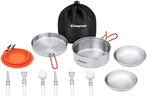 KingCamp Adventurer Pro Kochset, silber, 2-Personen