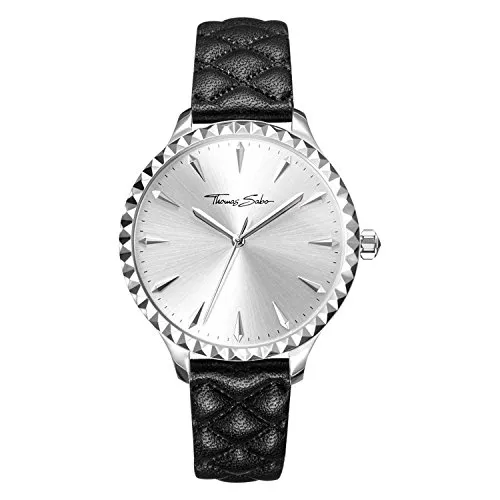 THOMAS SABO Unisex Erwachsene Analog Mechanik Uhr WA0320-203-201-38 - Elegante Armbanduhr mit Lederarmband, hochwertigem Ziffernblatt und Wasserdichtigkeit – das perfekte Geschenk für jeden Anlass.