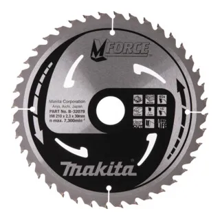 Makita M-Force Sägeblatt 210 x 30 mm, 40Z, B-32079 - Kreissägeblatt mit 40 Zähnen für präzise Schnitte, ideal für Holz- und Metallbearbeitung, Makita Qualität für optimale Leistung.