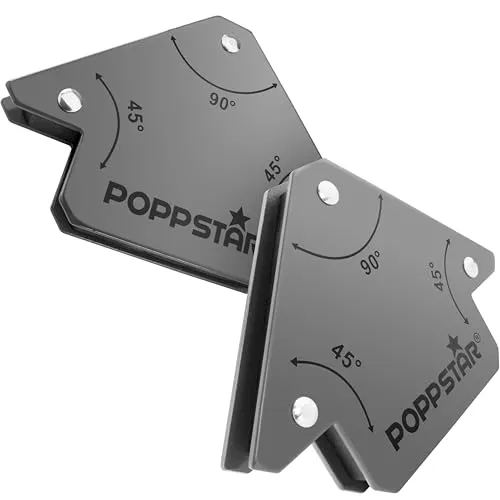 Poppstar Schweißmagnet (Schweißwinkel Haftkraft 11,3 kg - 45/90/135°), 2 Stück, grau