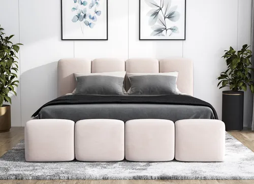 A&J MöbelLand Polsterbett DONA-OM 120x200 mit Bettkasten - Bequemes Polsterbett mit integriertem Bettkasten und Lattenrost, individuell gefertigt für Ihre Bedürfnisse, hochwertige Verarbeitung und einfacher Montage.