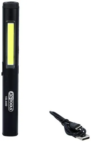 KS-Tools Arbeitsleuchte 150.4400 LED mit Akku und Magnet - Taschenlampen mit 350 Lumen Hauptlicht, zusätzlichem Spotlicht und integriertem Laserpointer. Ideal für Werkstätten und unterwegs, mit USB-C Aufladung und langer Leuchtdauer von bis zu 3 Stunden.