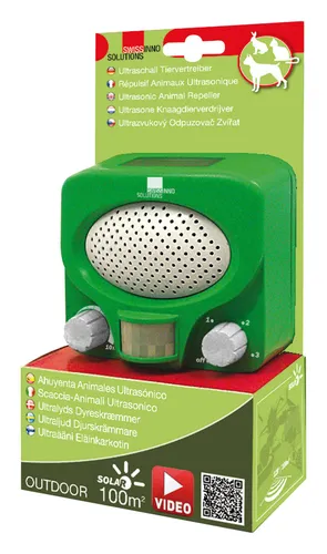 Swissinno Ultraschall-Tier-Vertreiber Solution - 1 231 001 - Effektiver Ultraschall-Tiervertreiber, um unerwünschte Tiere fernzuhalten, ideal für Garten und Terrasse.