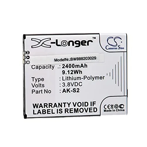 vhbw Akku kompatibel mit Emporia Smart 2 Handy Smartphone Telefon (2400mAh, 3,8V, Li-Polymer)