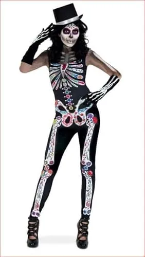 Party-Chic 12071 Damen Jumpsuit Skelett Catrina von Party-Chic